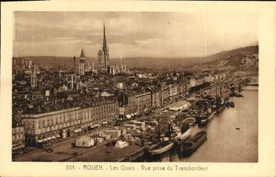 Rouen - Les Quais - Vue prise du Transbordeur