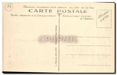 Saint-Martin-sur-Arve — L'Hôtel des Fougères et le Mont-Blanc — L. Morand, phot.édit. (Haute-Savoie) — Verso