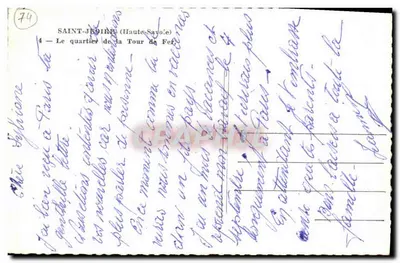 Saint-Jérôme (Haute-Savoie) — O bairro da Torre de Ferro — Bilhete postal antigo n°74 — Verso