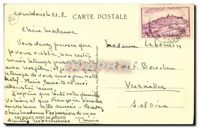 Combloux — Hotel P.L.M. i Mont-Blanc — wydawca Les Beaux Sites de France, nr 12s — Rewers