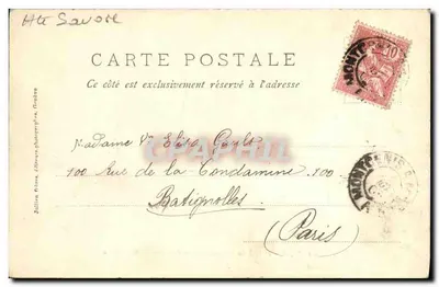 Aiguille i Col du Chardonnet — Aiguille d'Argentières — J.J. 1087 — Rewers