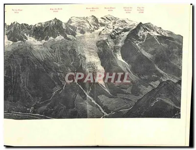 Der Mont-Blanc-Massiv von Brévent (2525 m) gesehen — Édition Photographique Co. Zürich, n° 2789 — Rückseite