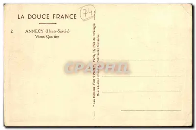 Annecy — Viejo Barrio — Les Éditions d'Art YVON, París — Reverso