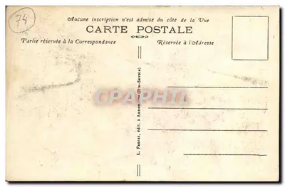 Meer van Annecy (Hoog Savoie) — Aankomst op het Haven van Annecy — L. Paurez, uitgegeven in Annecy (Hoog Savoie), n° 1075 — Achterkant