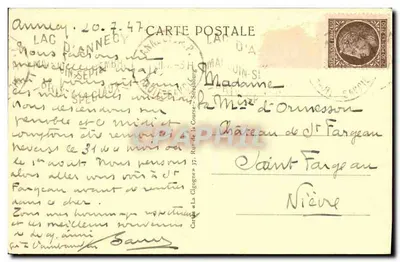 Annecy — O lago e o hotel imperial — 11898 — Verso
