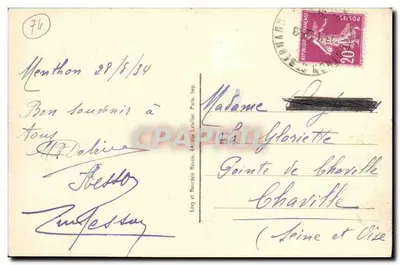 LAC d'ANNECY, Taltoires — vista do lago com montanhas e barco — editor Lay e Nourdin Réunis, n° 341 — Verso