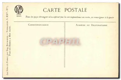 Port-en-Bessin — Widok portu — autorzy Eug. Bourgeois, seria XXV, wyd. J&M — Rewers
