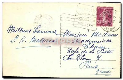 Langrune — plaża przy niskiej wodzie — LL 65 — wydawca LL — Rewers