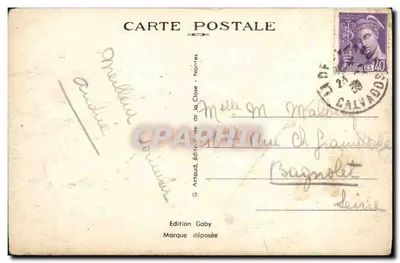 Die Schwarze Jungfrau (Calvados) — Innenansicht der Basilika — Édition Gaby, n°44 — Rückseite