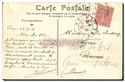 CAEN — O Porto e a Igreja da Trindade — ND Phot, n° 104 — Verso
