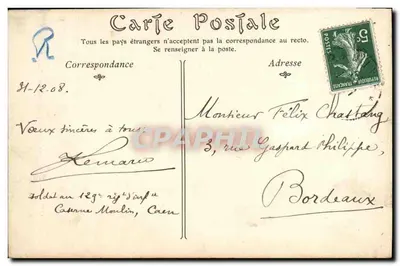 CAEN — Rue aux Namps i wieża kościoła Świętego Zbawiciela — ND Phot, n°142 — Rewers