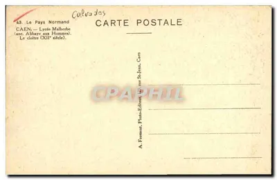 Caen — Klasztor (dawniej Klasztor Mężczyzn) — A. Froment, Fotograf i wydawca, ulica St-Jean, Caen — Rewers