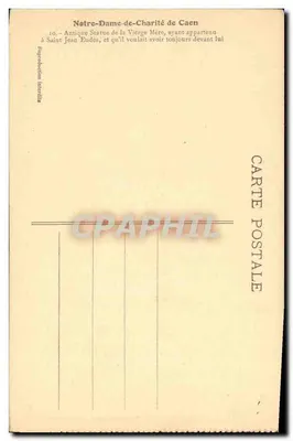 Notre-Dame-de-Charité de Caen — Antiga estátua da Virgem Mãe — editor desconhecido, n°10 — Verso