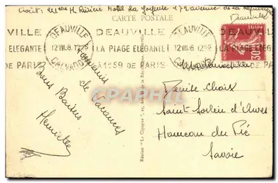 Deauville, la Plage Fleurie - Le Bain de Soleil — Édition 'La Cigogne' n°77 — Verso
