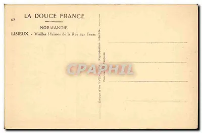 Lisieux — Velhas Casas da Rue aux Feves — Edição de Arte YVON — Verso