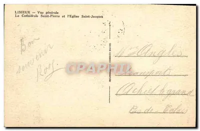 Lisieux — Vista geral — A Catedral de São Pedro e a Igreja de São Jacó — Reliographique Combier Macon — Verso