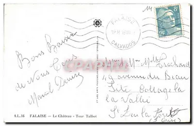 FALAISE — O Castelo — Torre Talbot — 1.L.16 — Verso