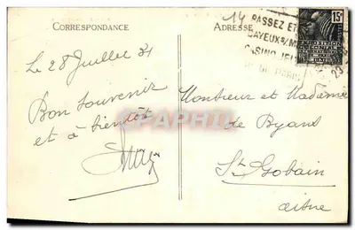 Bois-de-Cise — Falaise — Côte Mers — Agência Geral — Verso