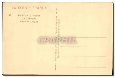 Bayeux — Catedral — detalhe da fachada — Les Éditions d'Art Français — Verso
