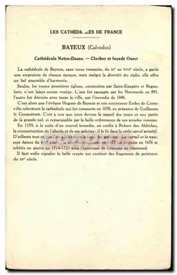 Bayeux (Calvados) — Catedral de Notre-Dame (Fachada Oeste) — Colección de la Solution Pautauberge, 5ª Serie — Reverso