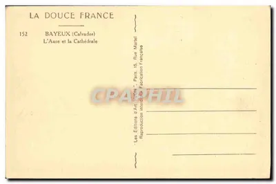 Bayeux — L'Aure e a Catedral — Les Éditions d'Art 'TYON', Paris — Verso