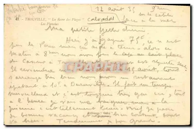 TROUVILLE - As Placas — Editor Gaby, n°47 — Verso