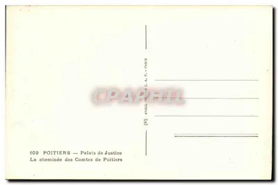 Poitiers — Palácio de Justiça — A lareira dos Condes de Poitiers — Verso
