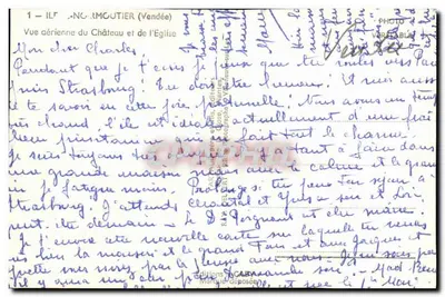 Castelo e Igreja de Illemoutier (Vendée) — vista aérea — edições GABY — Verso