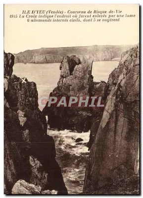 Ilha de Yeu (Vendée) - Coursseau de Risque-de-Vie — 1915, 6 alemães civis internados, dos quais 5 se afogaram