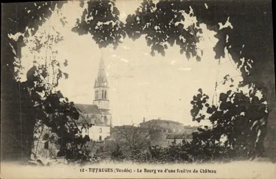 Tiffauges (Vendée) - O Bourg visto de uma janela do Castelo — Artaud e Nozais, impr. Bédit, Naucelles