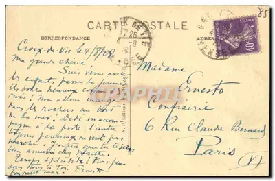 CROIX-DE-VIE (Vendée) — As Falésias, no fundo, a Praia — N.P. Editor, n° 58 — Verso