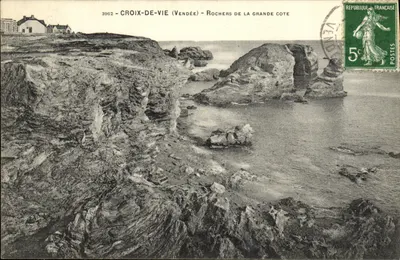 Croix-de-Vie (Vendée) — Rochos da Grande Côte — editor anônimo, n° 3962