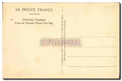 Orange (Vaucluse) — Arc de Triomphe Marius (strona wschodnia) — Les Éditions d'Art Yvon, Paryż — Rewers