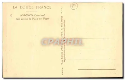 Avignon — Ala esquerda do Palácio dos Papas — Edições d'Art Yvon — Verso