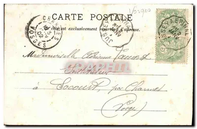 Montbéliard-sur-Saône — Ruínas do Velho Castelo — editor desconhecido, n° de série não visível — Verso