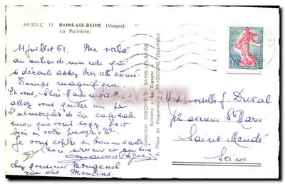 A Cegonha — Bains-les-Bains (Vosges) — Edições Dorchies — Verso
