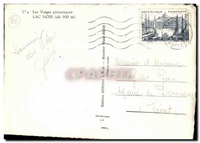 Lago Nero — I Vosgi pittoreschi — Edizione HERZOG (Haut-Rhin) — Verso