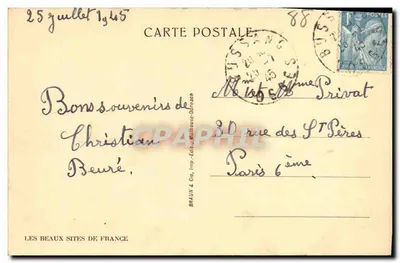 Ballon d'Alsace (Alt. 1256 m.) — Vista das Altas Vosges em direção a Bussang — Hotel Jeanne d'Arc — Braun & Cie, Mulhouse-Dernach — Verso