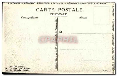Vittel (Vosges) — Terrasa Kasyna i Wielkie Hotele — Wydawnictwo Kasyna, B 16 — Rewers