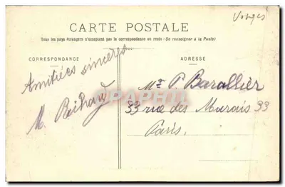 Vittel (Vosges) — Un lato dell'Hotel Cosmopolitain — imp. Ad. Weierk, Saint-Dié, N° 5439 — Verso