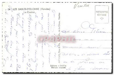 Les Sables-d'Olonne — Het Casino — Uitgaven Gaby — Achterkant