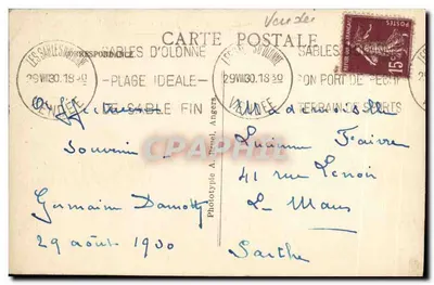 Les Sables-d'Olonne — Le Chenal, La Tour d'Arundel i La Chaume A. B. — Rewers