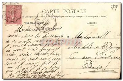 Thouars — Portyk kościoła św. Medardza (XII–XV wiek) — Fot. Laslaudes - Wyd. Vve Delabarré — Rewers