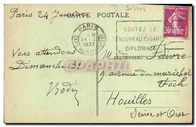 Thouars (Deux-Sèvres) y sus alrededores — Entrada del Logis — Lib. Pap Vve Delabarre, ed. n°25 — Reverso