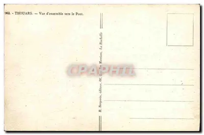 Thouars — Vista geral em direção ao Ponte — R. Berquin, editor, 66, Rue des Merciers, La Rochelle — Verso