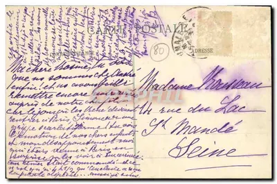 Morvillers, da Lignières (Somme) — via alberata — editore Cl. L. Fournot, Aumale — Verso
