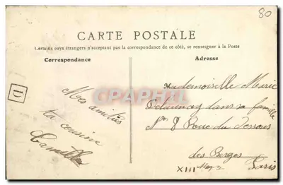 Le Crotoy — Procession em honra de JOANNA D'ARC — Jeanne Prisioneira — Coulon-Delong « Petite Matelote », editora — Verso