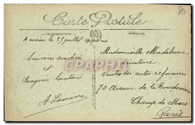 Amiens — Rue des Jacobins — Conjunto das casas bombardeadas — Vind Paris n°514 — Verso