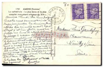 Katedra Najświętszej Maryi Panny w Amiens — Amiens (Somme) — wydawnictwo H. Fron — Rewers