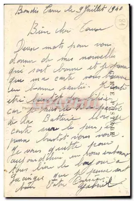 Bilhete postal antigo Puylaurens Vista Geral — Verso